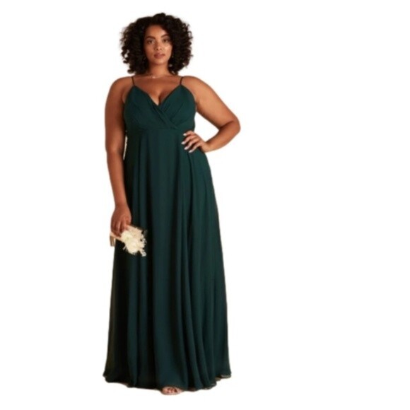 Birdie Grey Dresses & Skirts - Birdy Grey NWT XL Kaia Chiffon Emerald Green Full Length Bridesmaid Dress‎